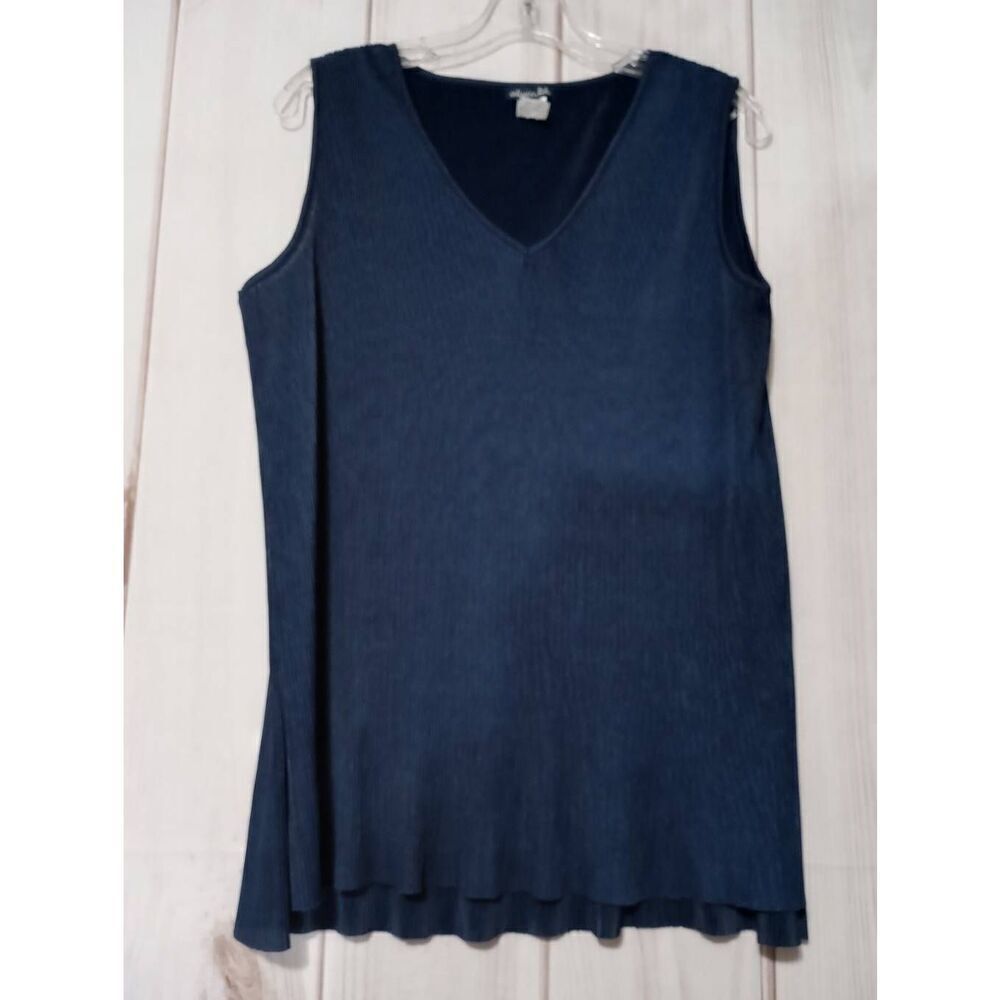 Olivia Blu Shirt‎ Ladies 2x Navy Sleeveless Ribbed